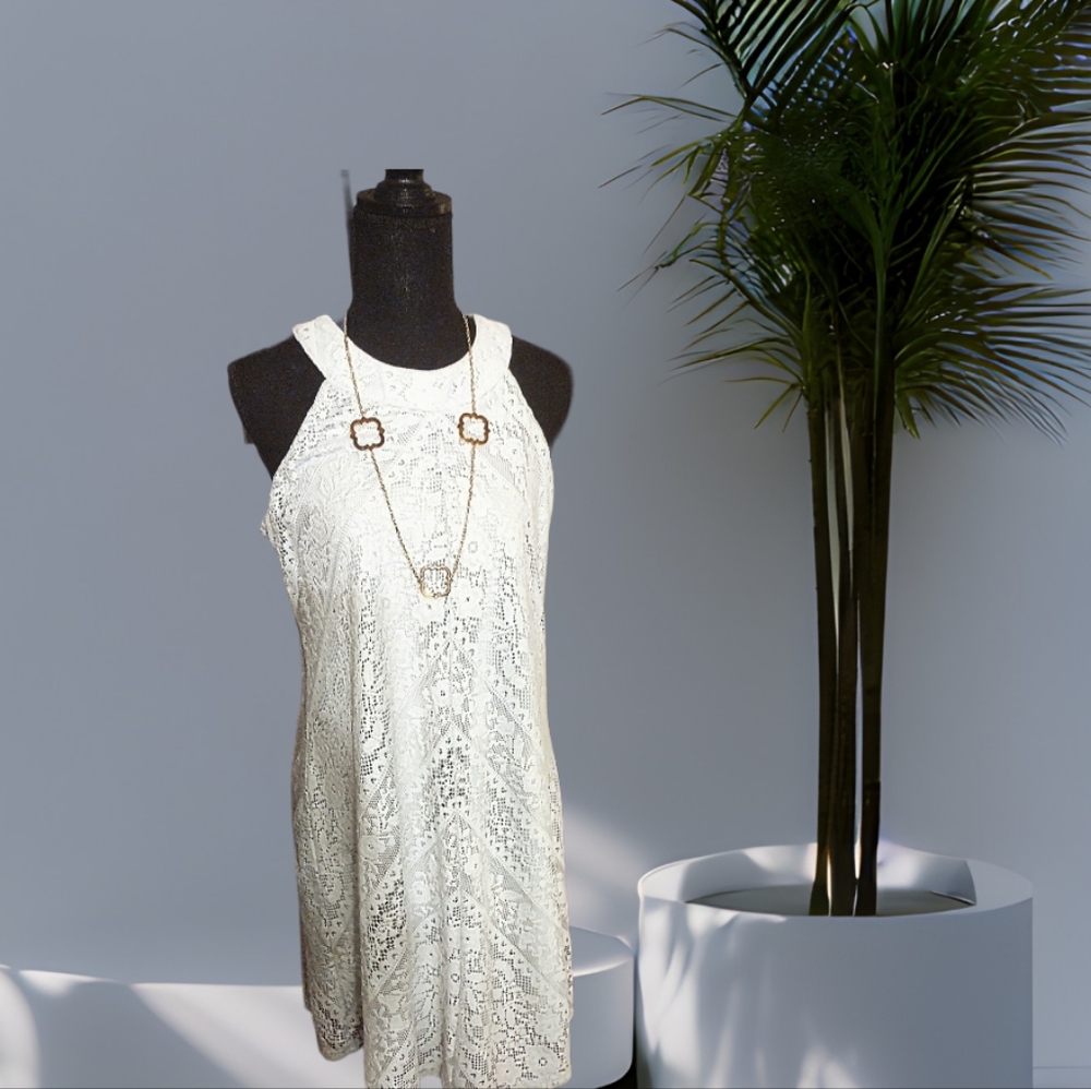 Womens Sleeveless Lace Dress